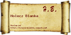 Holecz Blanka névjegykártya